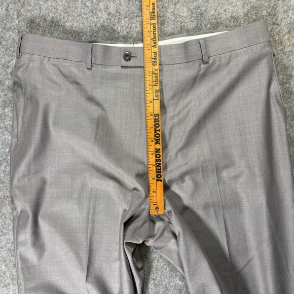 BRAGGI BY LOUIS RAPHAEL Mens Light Grey Dress Pants 40x32 Flat Front Classic Fit - Picture 14 of 15